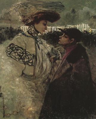 Mossa, Gustave Adolphe Woman of Fashion and Jockey (mk19)